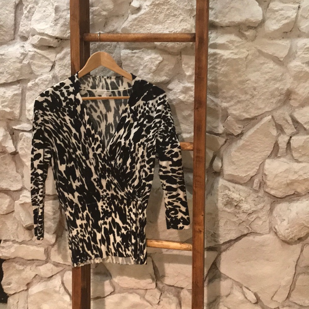 Large New York & Co Leopard wrap sweater